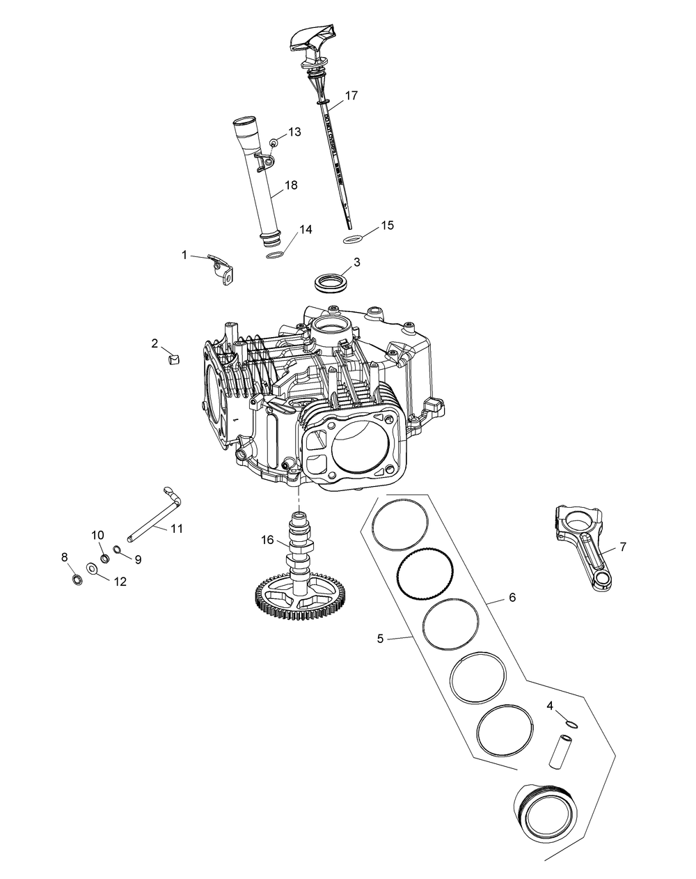 Kohler Kt735-3017 Crankcase Diagram and Parts List for Z-FORCEL48 (17CSDALB009-17CSDALB010)(2015) Cub Cadet Lawn Tractor
